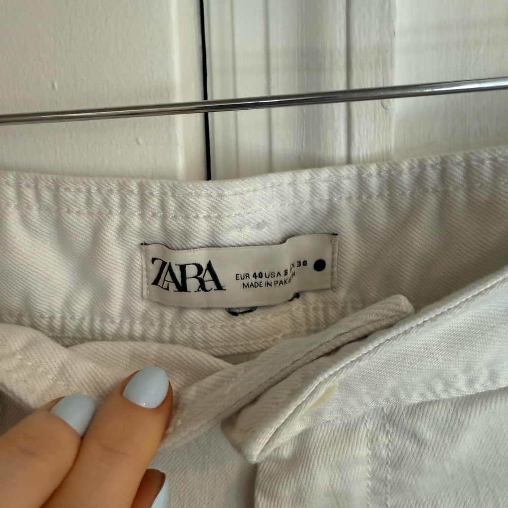 Zara White Denim Jeans Marine